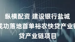 纵横配资 建设银行盐城分行成功落地首单裕农快贷产业链项目